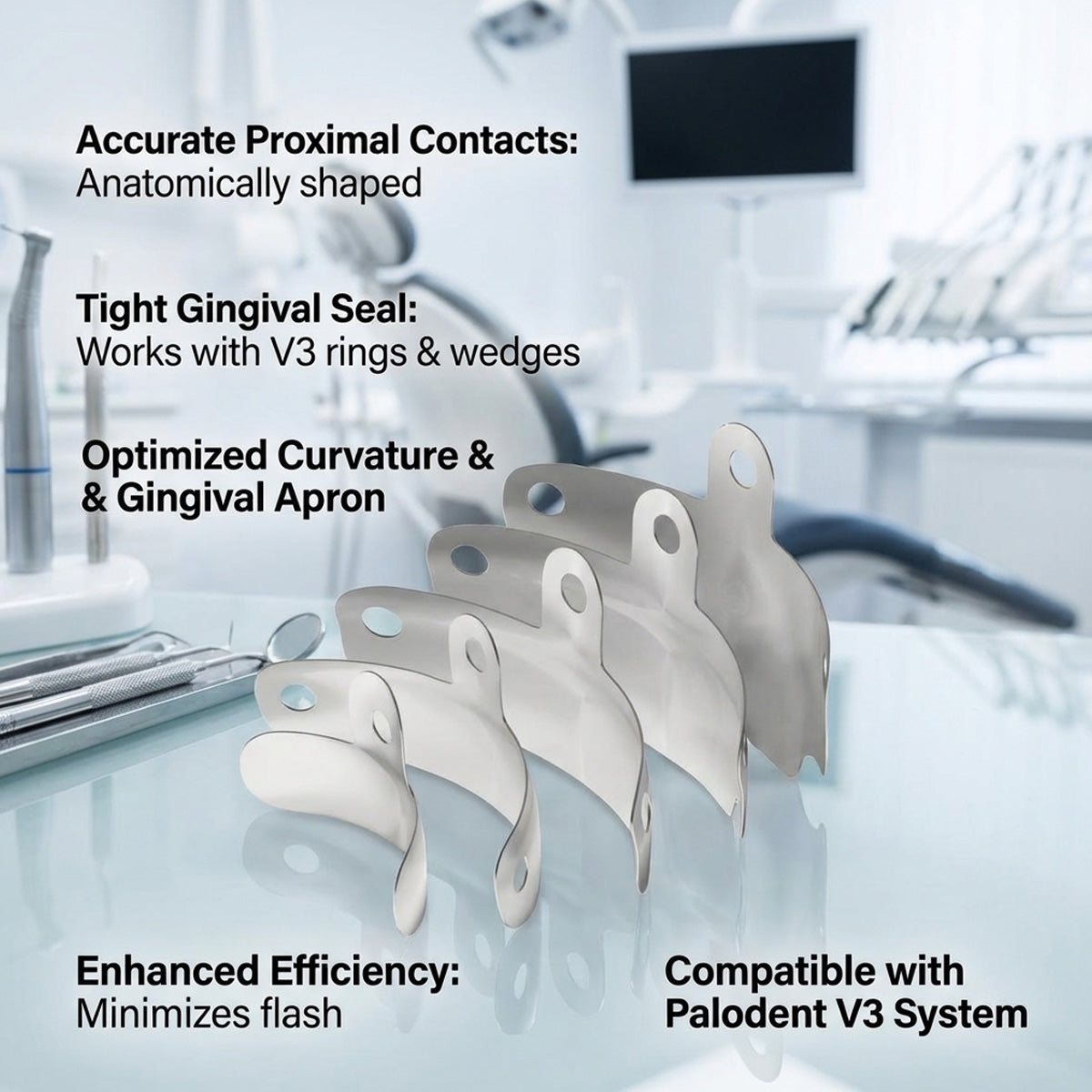 Dentsply Palodent V3 Sectional Matrices Refill – Pack of 50