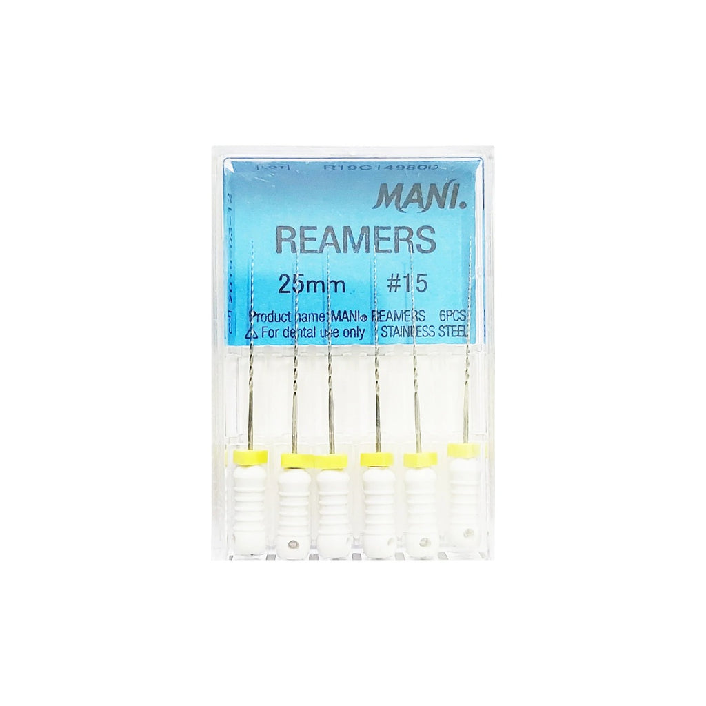 MANI Reamers 25mm Stainless Steel Root Canal Hand Reamers (6 pcs)