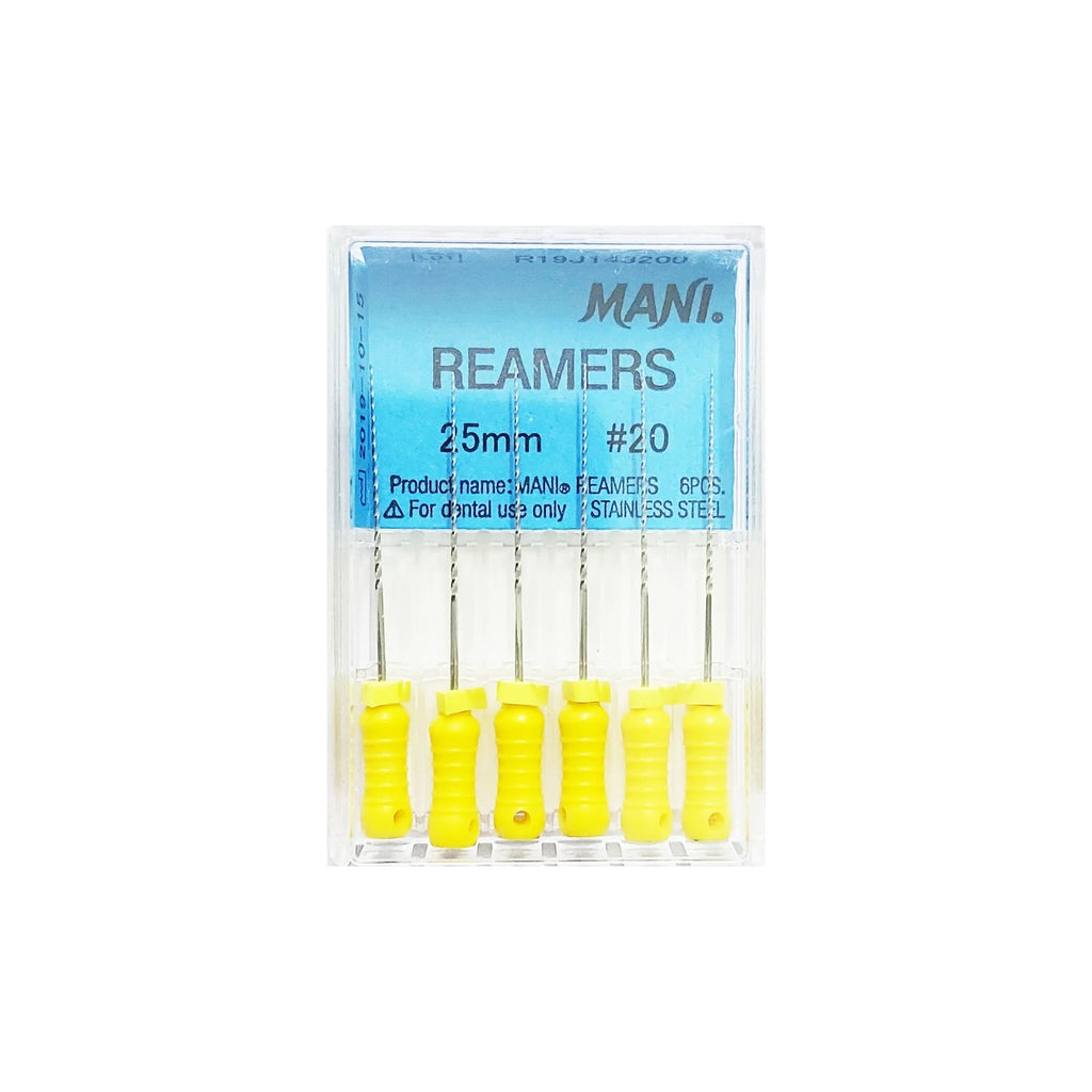 MANI Reamers 25mm Stainless Steel Root Canal Hand Reamers (6 pcs)