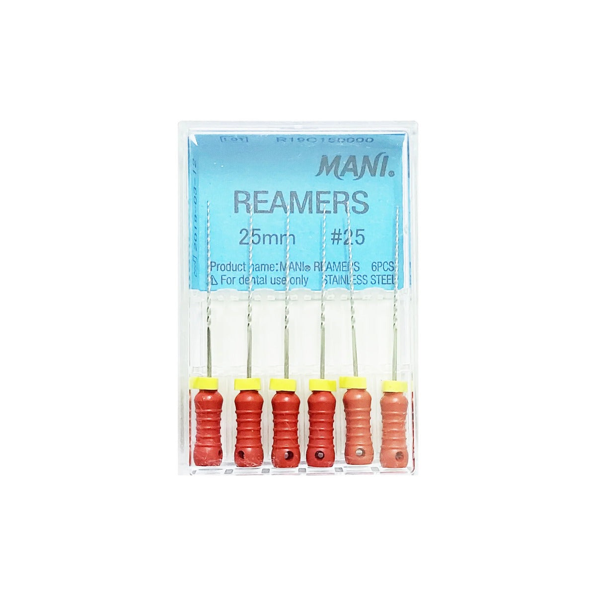 MANI Reamers 25mm Stainless Steel Root Canal Hand Reamers (6 pcs)