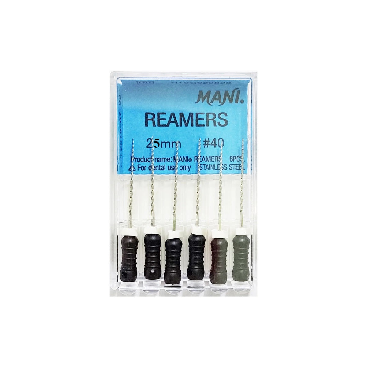 MANI Reamers 25mm Stainless Steel Root Canal Hand Reamers (6 pcs)