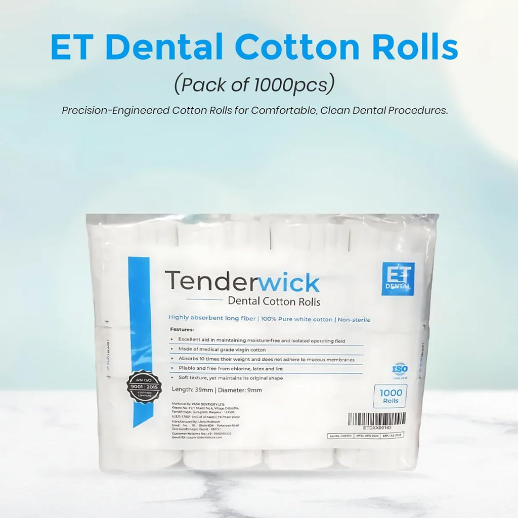 ET Dental Cotton Rolls – Highly Absorbent, Pack of 1000 Pieces