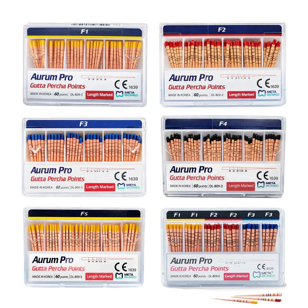 Meta Biomed Gutta Percha Points F1–F3 – 60 Points