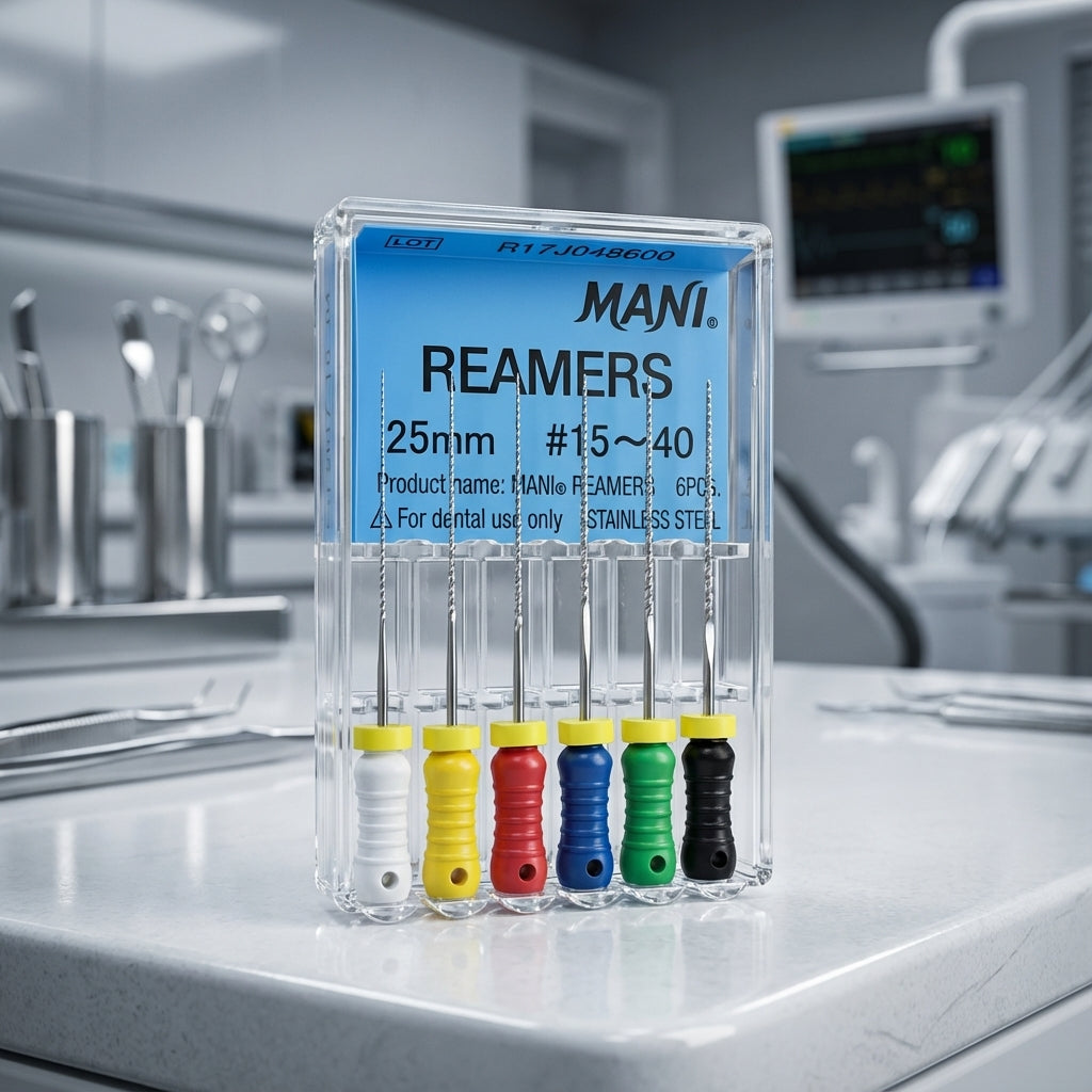 MANI Reamers 25mm Stainless Steel Root Canal Hand Reamers (6 pcs)