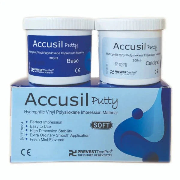 Prevest Accusil Putty VPS Impression Material – Base & Catalyst (300 ml each)