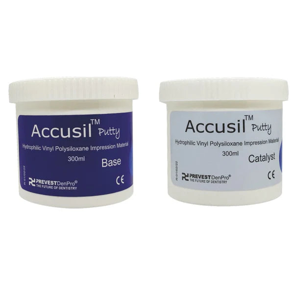 Prevest Accusil Putty VPS Impression Material – Base & Catalyst (300 ml each)