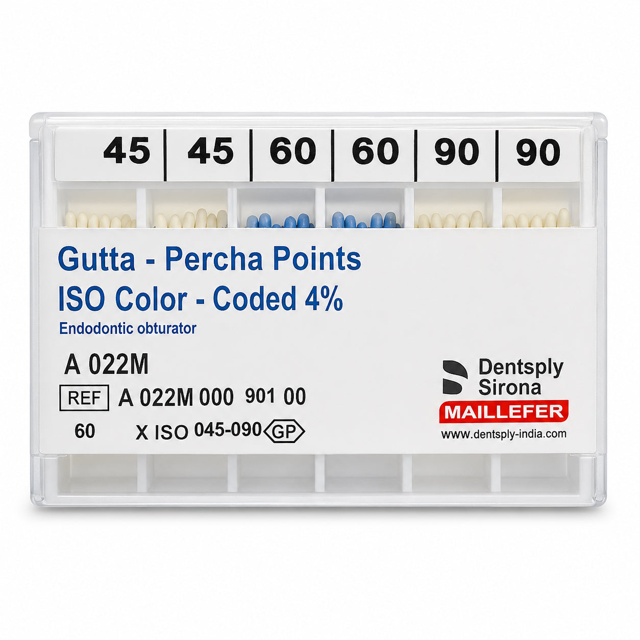 Dentsply Sirona Maillefer Gutta Percha Points 4% Taper – Pack of 60