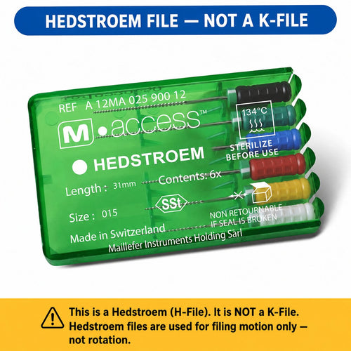 Dentsply Maillefer M-Access Hedstroem File 31mm Size 015 – Pack of 6