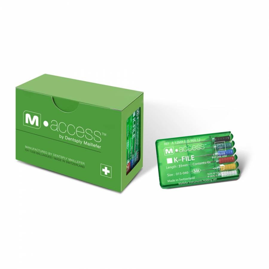 Dentsply Maillefer M-Access K-File 31mm Assorted Size 015–040 – Pack of 6