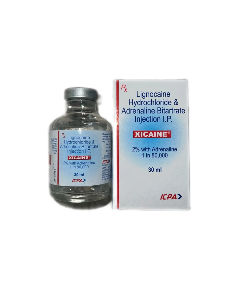 ICPA Xicaine 2% Dental Local Anaesthetic with Adrenaline 1:80,000 – 30ml