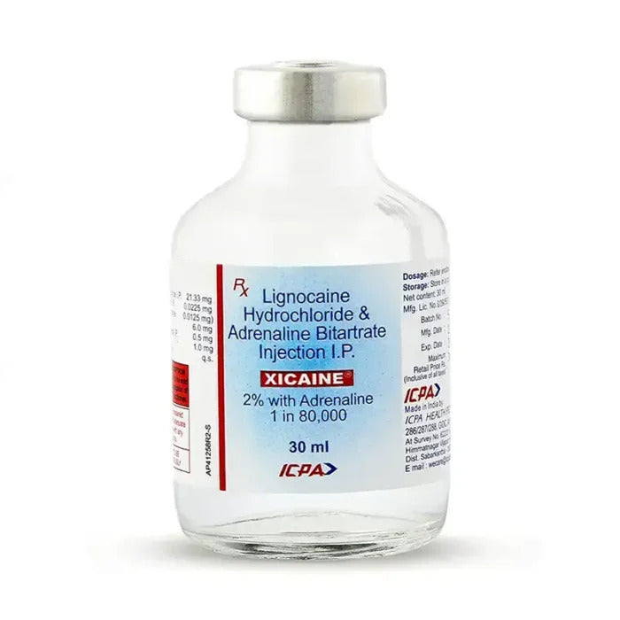 ICPA Xicaine 2% Dental Local Anaesthetic with Adrenaline 1:80,000 – 30ml