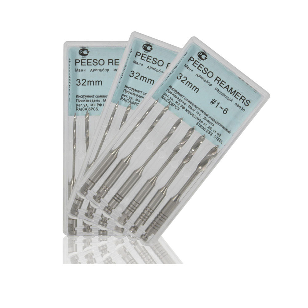 MANI Peeso Reamers 32mm Stainless Steel Endodontic Instruments