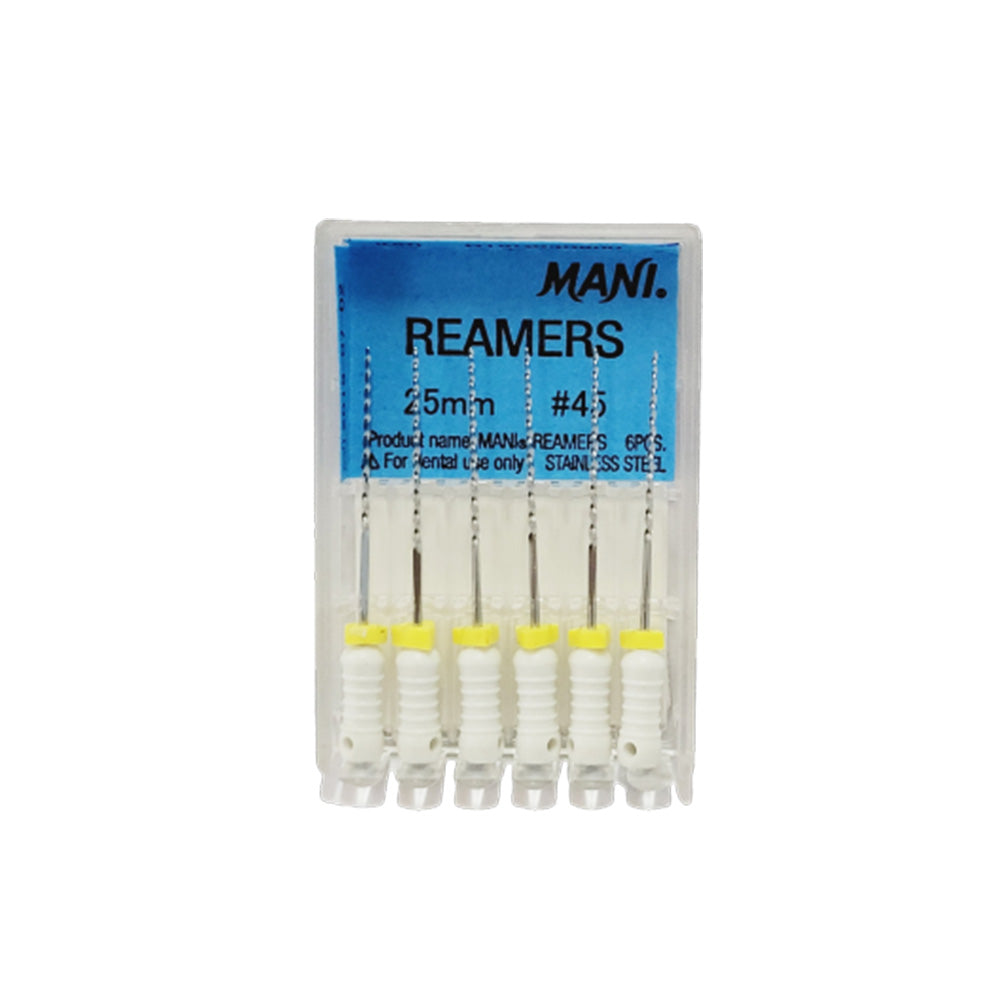 MANI Reamers 25mm Stainless Steel Root Canal Hand Reamers (6 pcs)