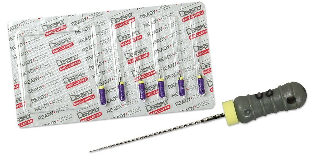 Dentsply Sirona Readysteel C+ Files 25mm Assorted Sizes 008–015 – Pack of 6