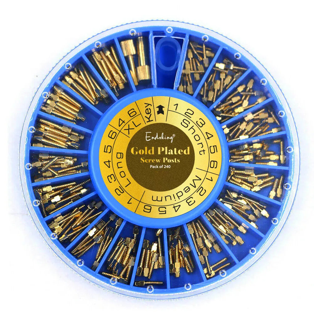 EndoKing Dental Conical Screw Posts with Keys – Pack of 120
